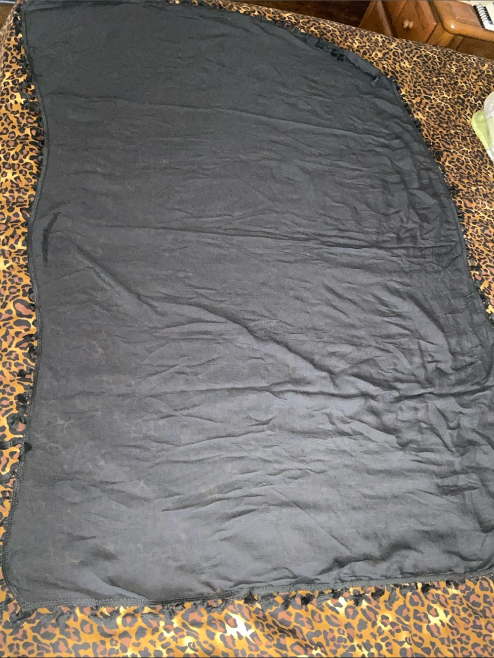 Stylish Swimwear Black Lightweight Scarf or Swimwear Wrap